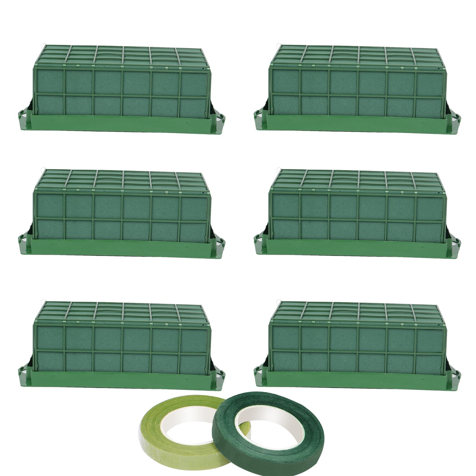 Photo 1 of 6 Packs Floral Foam Cage Flower Holder with Floral Foam Blocks for Fresh Flower, Artificial Flowers,Wedding, Florist Flower Foam, Flower Arrangement Supplies