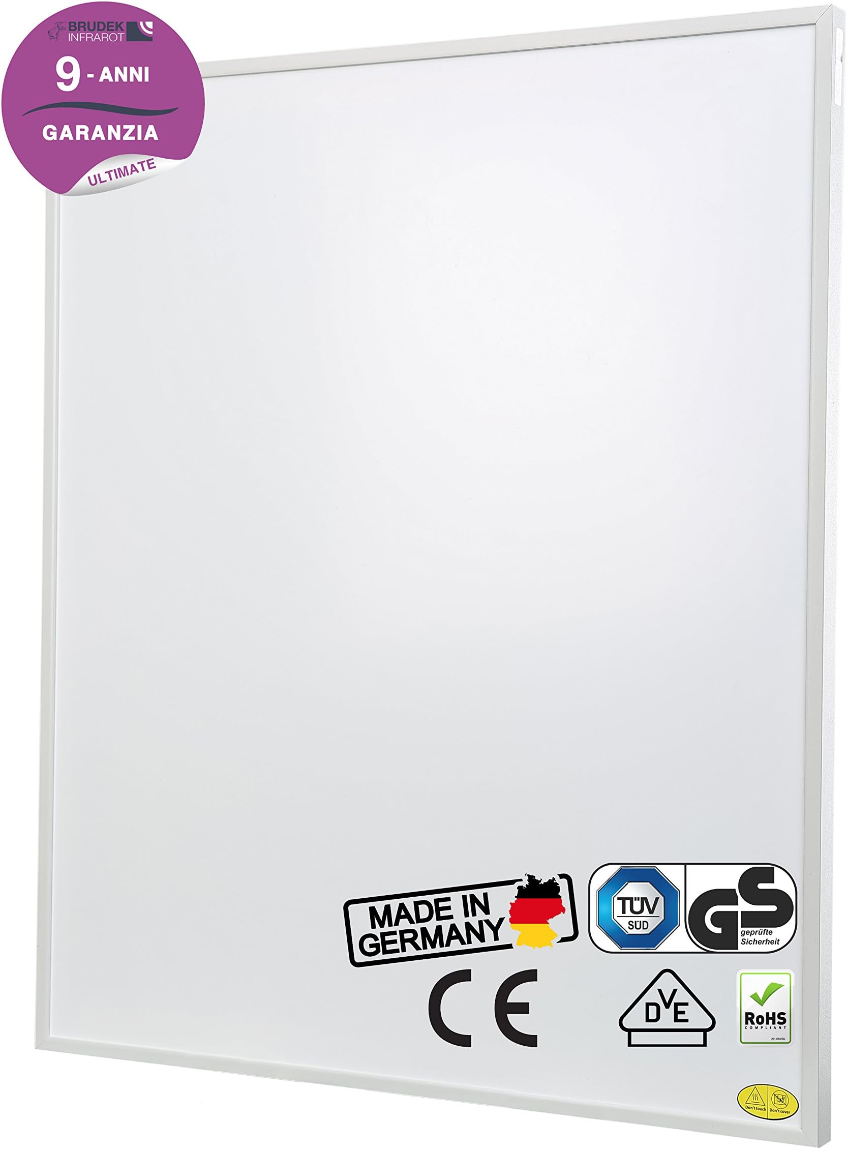 Brudek Infrared heating 350 watt with UK plug & thermostat | 9 years producer warranty | for your children´s room | Energy efficiency & economical electric heating panel | Wall or Ceiling mounting possible | Electric heating Made in Germany | ULTIMATE-Series