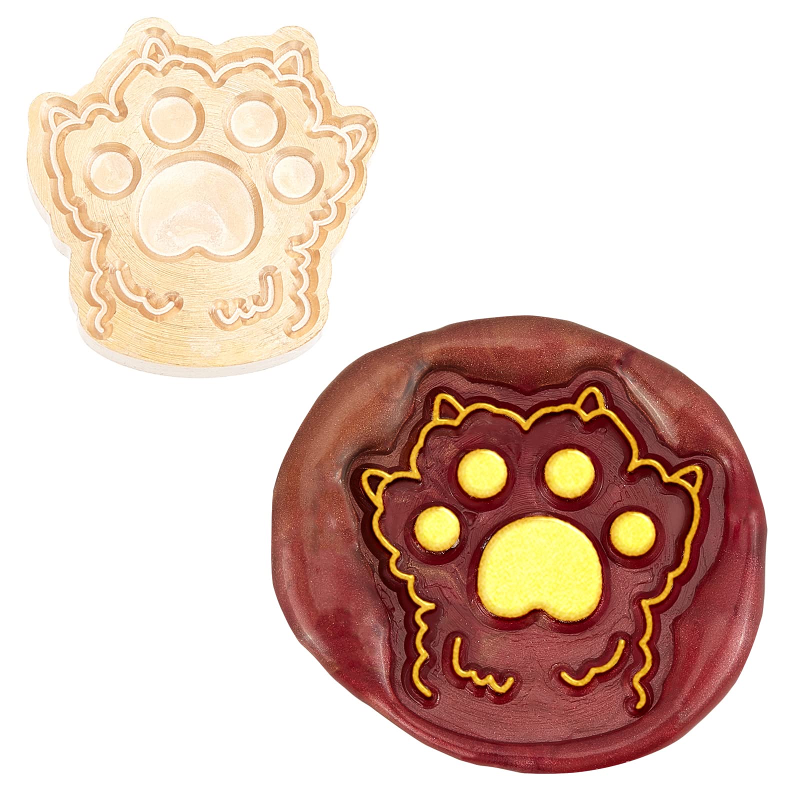 CRASPIRE Wax Seal Stamp Cat Paw Print Shape Sealing Wax Stamp Head Only for Wedding Invitations Cards Bottle Gift Business Thanks Anniversary (without handle)