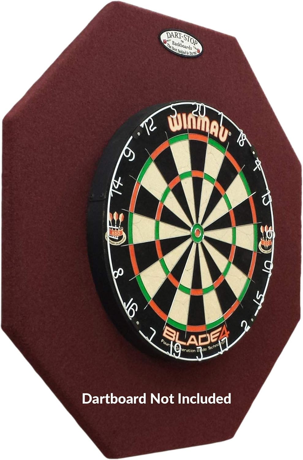 Dart-Stop 29 inch Burgundy Octagon Pro Dart Board Backboard | Wall Protector | Dartboard Surround : Television Mounts : Sports & Outdoors