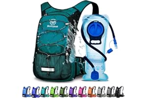 Mothybot Hydration Pack, Insulated Hydration Backpack with 2L BPA Free Water Bladder and Storage, Hiking Backpack for Men, Women, Kids for Running, Cycling, Camping - Keep Liquid Cool up to 5 Hours