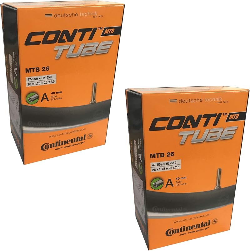 Continental MTB 26 Inner Tube 26 x 1.75-2.5 Schrader 40mm Valve Set of 2