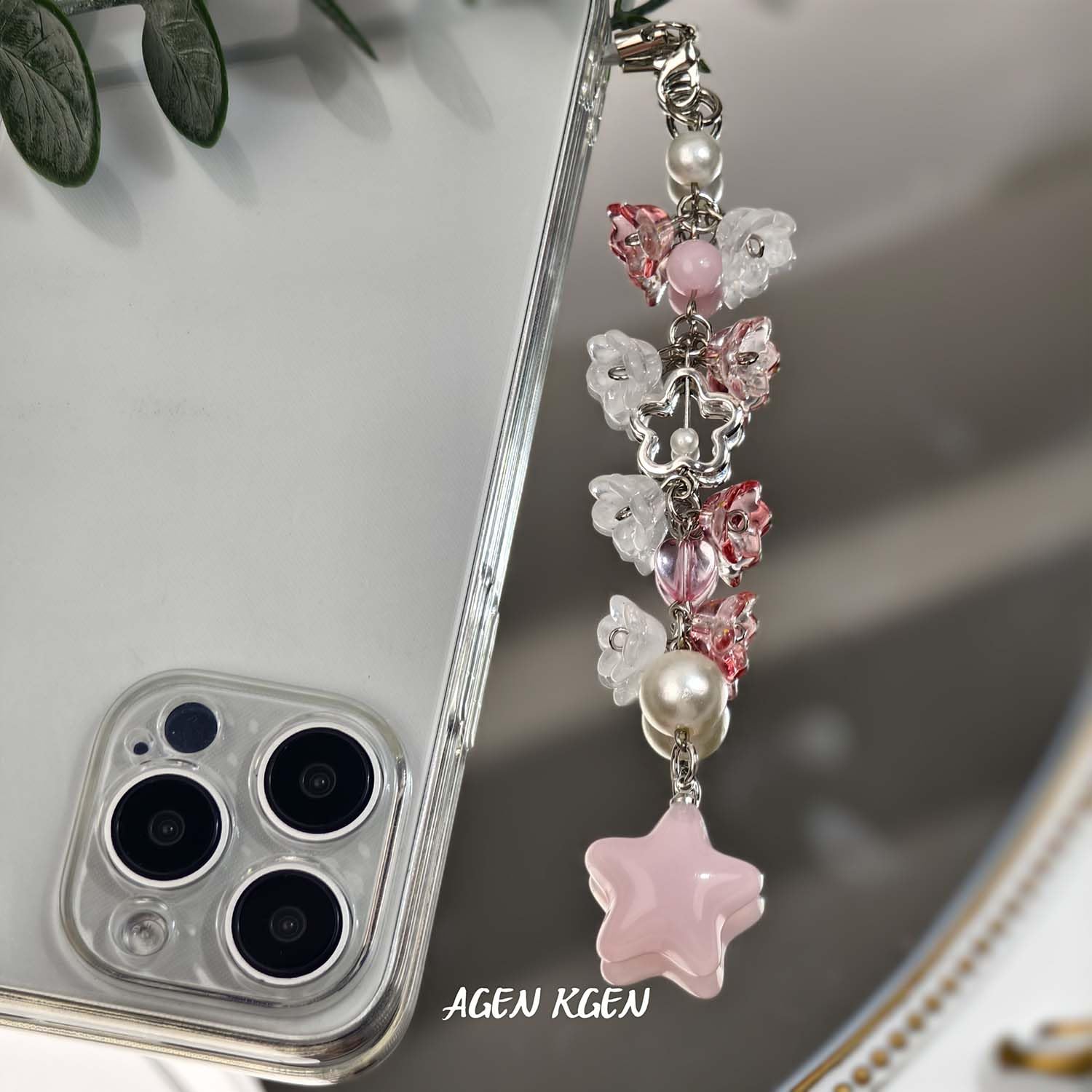 Y2K Pink Phone Cute Phone Charm - Strawberry Star Heart Charms, Camera Bag Pendants Decor for Women