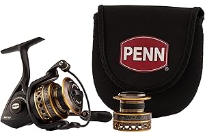 PENN Battle Spinning Reel Kit, Size 5000, Includes Reel Cover and Spare Anodized Aluminum Spool, Right/Left Handle Position, HT-100 Front Drag System