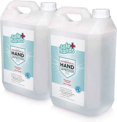 Safe Hands Hand Sanitiser Gel Alcohol Free 5L Pack 2 Star Brite UK
