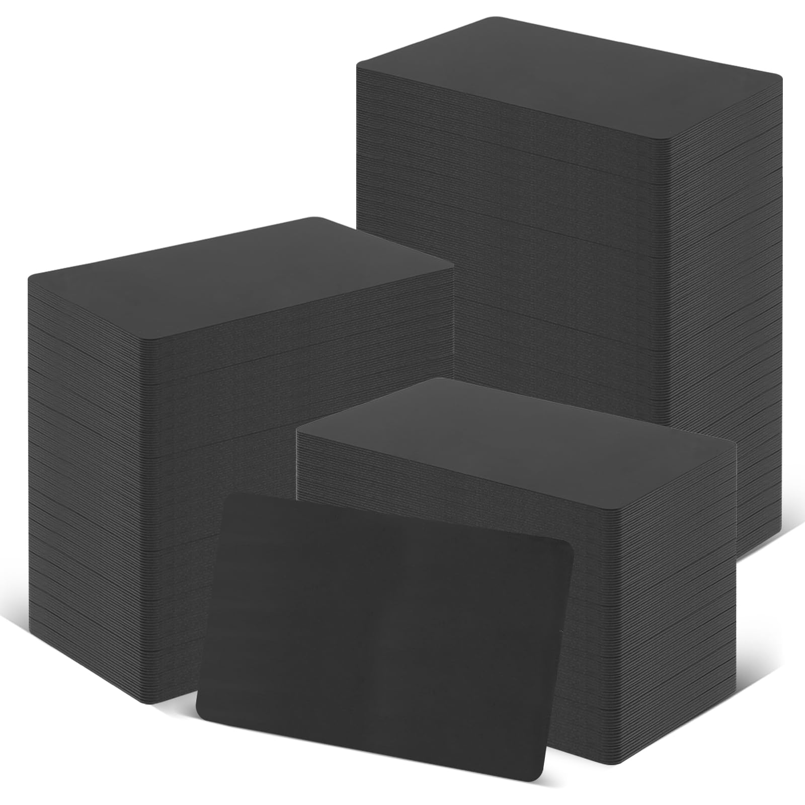 Photo 1 of 100 Pack - ZSZ Black PVC Cards, CR80 30 Mil Plastic Cards for Photo ID Badge Printers