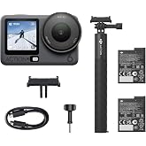 DJI Osmo Action 6 Capture More Combo, 8K Waterproof Action Camera | 1/1.1" Square Sensor, Variable Aperture of f/2.0&ndash;f/4.0, Extended Battery Life with 2 Batteries, 1.5m Extension Rod
