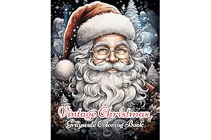 Vintage Christmas Grayscale Coloring Book: Relaxing Vintage Holiday Scenes.