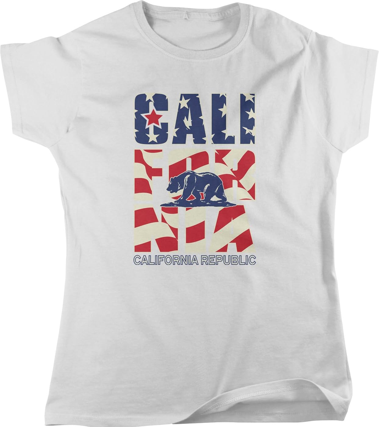 California Stars and Stripes, California, USA Women's T-shirt, NOFO Clothing Co.