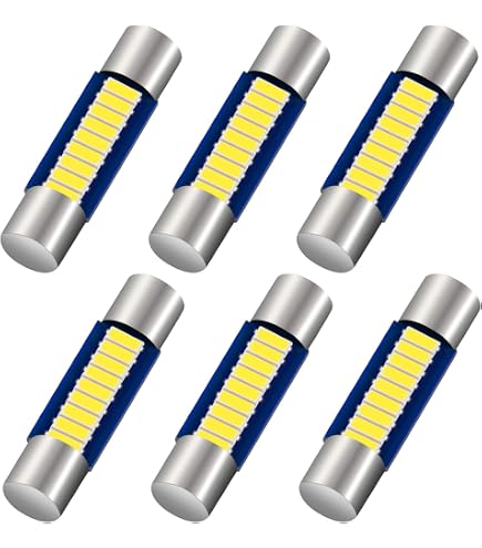 6-Pack Blue 28mm 6614F LED Festoon Bulbs For Car Interior, Vanity Mirror & Dome Lights - 12V - View #10