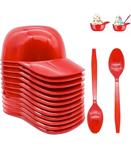 MEEZY 25Pcs Baseball Helmet Ice Cream Bowls With 25Pcs Spoons 8oz - View #9