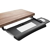 Mount-It! Under Desk Keyboard Drawer with Wrist Rest, Ball-Bearing Slide | 21x11.75 in tray, 8x7.5 in mouse platform, 3-level height to 1.25 in, 10 in slide-out, ball-bearing, wood/MDF desks only