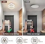EIDISUNY Modern Ceiling Light 22W Warm White 3000K Square White Fixture view 8