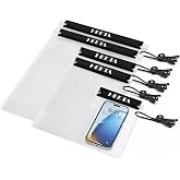 HEETA 5-Pack Clear Waterproof Dry Bag Pouch Document Holder for Phone Maps | Water Tight Case for Camera Document, Screen Touchable for Boating Kayaking Paddle Board Swimming Beach Waterpark Fishing