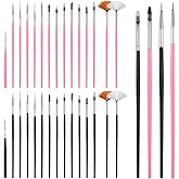 30 PCS Cake Decorating Brushes, Cookie Paint Brushes Food Safe Paint Brushs Kit Cookie Decorating Brush Food Paints Fondant Brush DIY Tool Set Icing Pastry Brushs for Painting Baking, Black and Pink