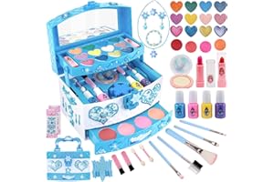 BEKALERZ Toys for Girls,Washable Real Kids-Makeup-Kit-for-Girl,Toddler-Toys for 3 4 5 6 7 8 9 10 11 12 Year Old Girls,Christmas Birthday Frozen Gifts for Girls,Makeup-for-Kids-Toys,Princess-Dresses-for-Girls