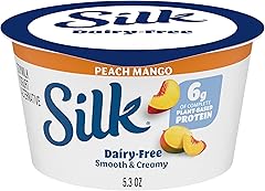 Silk Peach Mango Dairy Free, Soy Milk Yogurt Alternative, Smooth and Creamy Plant Based Yogurt with 6 Grams of Protein Per Se