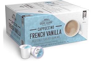 Grove Square Cappuccino Pods, French Vanilla, Single Serve, 50 Count (Pack of 1) - Packaging May Vary