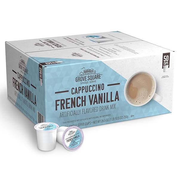 GROVE SQUARE CAPPUCCINO PODS, FRENCH VANILLA, SINGLE SERVE,...