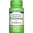 Nature's Truth Vitamin B Complex Plus Vitamin C | 100 Caplets | Vegan, Non-GMO & Gluten Free Supplement