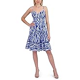 Laundry by Shelli Segal Womens Casual Chic V Neck Flared Ruffle Midi Dress