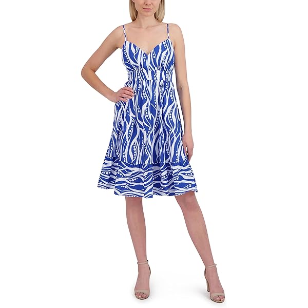 Chaps Women's Floral Fit-and-Flare Dress Dress, col Creme/Waikiki Blue/Multi, 10 at Amazon Women's Clothing store Chaps Women's Floral Fit-and-Flare Dress Dress, col Creme/Waikiki Blue/Multi, 10 at Amazon Women's Clothing store
