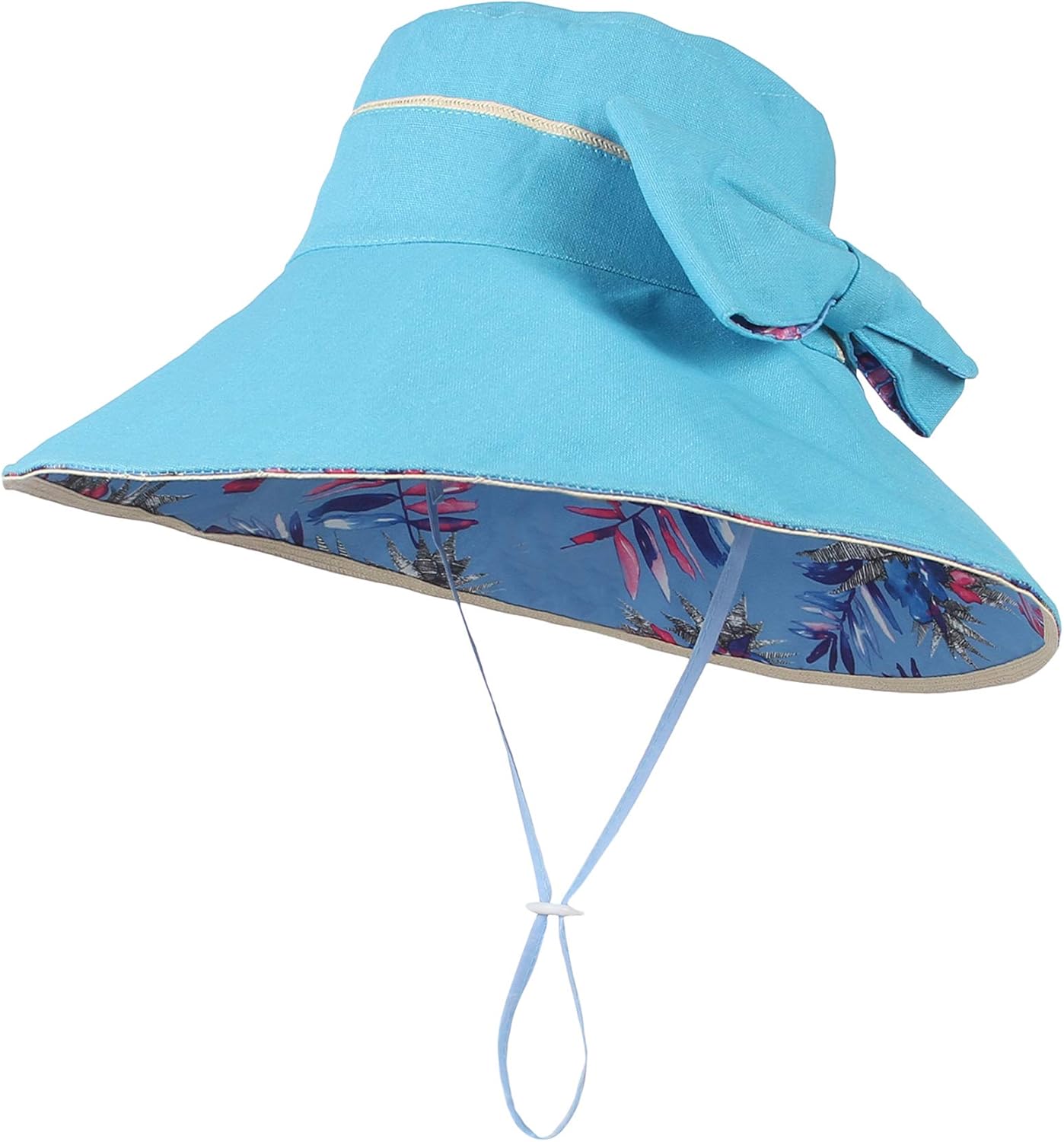 EOZY Women's Foldable Sun Hood with Bow Tie Wide Brim AntiUV UPF50