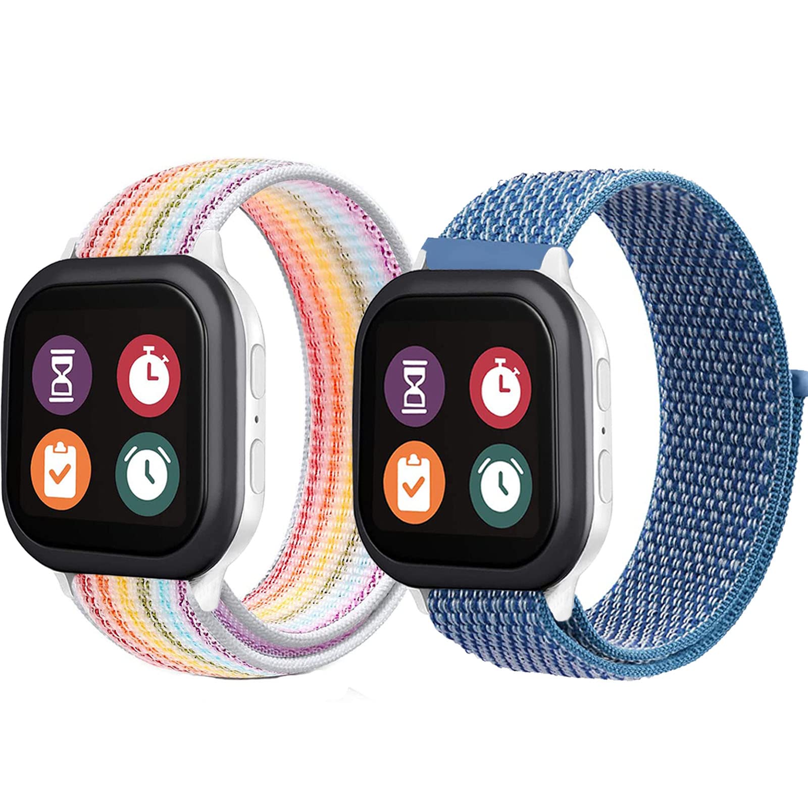 BXKM Nylon Bands Compatible with Gizmo Watch 3 Adventrue 3 2 1/Gabb/SyncUP/Cosmo JrTrack Watch Band for Kids,Adjustable 20mm Soft Breathable Hook & Loop Strap Replacement,Small Size
