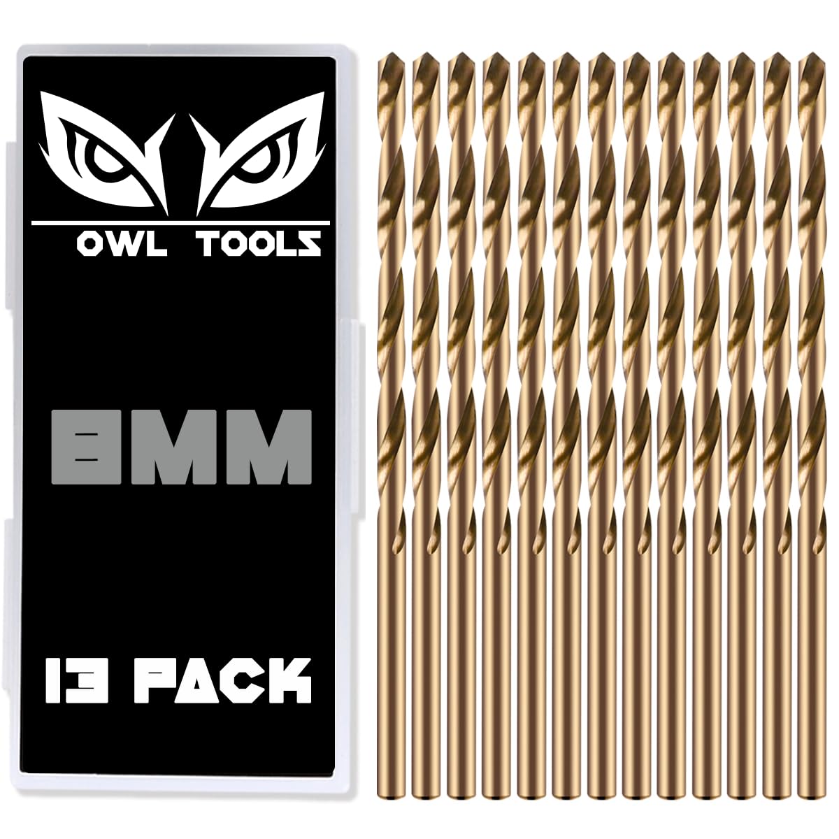 Owl Tools 8mm Cobalt Drill Bits - 13 Pack of M35