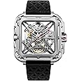 CIGA Design Mechanical Automatic Watch X Series SUV Inspired Anti-Shock Design Sapphire Crystal Analog Skeleton Watches with Silicone and Nylon Strap Fashion Wrist Accessories Gifts for Men and Women