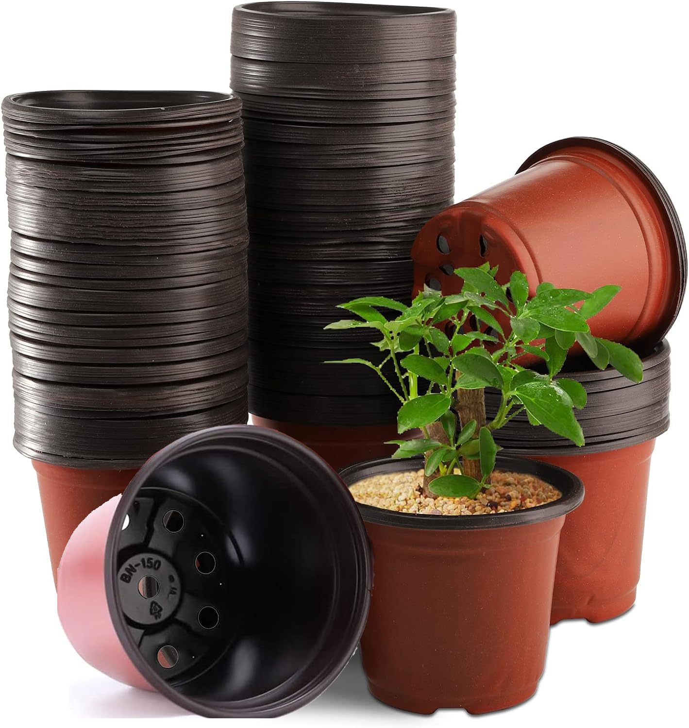 LATRAT 100pcs 10cm Plant Pots Reusable Plant Pot Sowing Pot Plant Pot Plastic Suitable for Sowing Flowers Succulents