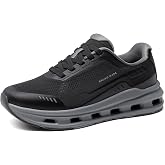 Bruno Marc Men's Cushionix Stride Comfort Mesh Sneakers | Casual Lace-up Lightweight Hollow Shock-Absorbing Sole Commuter Walking Shoes