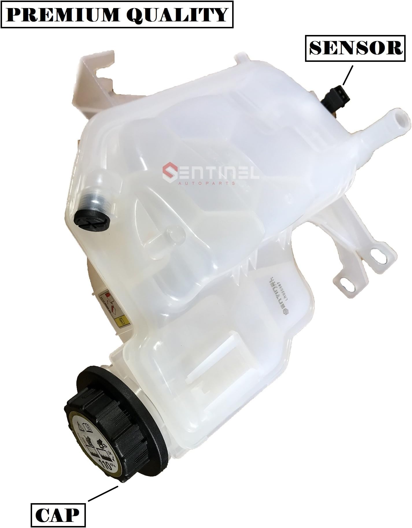 Sentinel Parts Coolant Reservoir Expansion Tank with Cap and Sensor for 2005-2016 LR4 2006-2013 Range Rover Sport LR020367