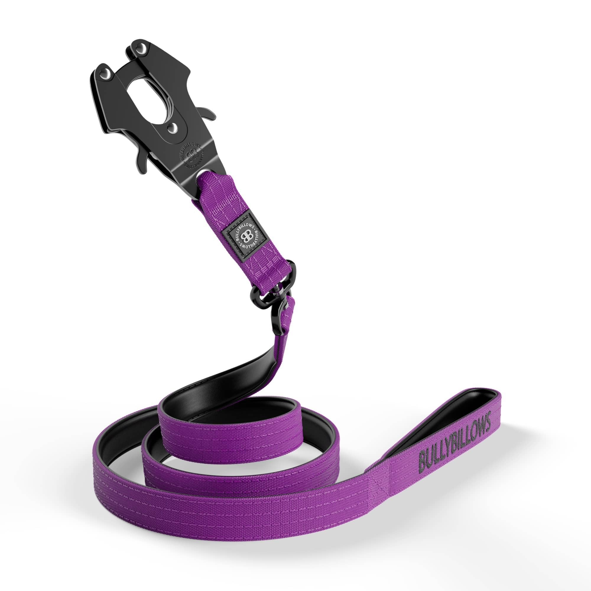 BullyBillows Anti-Tangle Swivel Combat Dog Lead | Padded Handle For Easier Walks | Anti Tangle & Pressure Tested Dog Lead | Suitable For All Dog Breeds - Purple