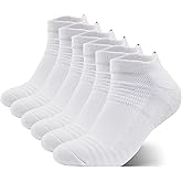 JOYZOO Men's Running Ankle Socks -6 pairs Athletic Cushioned Breathable Low Cut Sports Tab Socks for Men Size 7-9/9-12/12-15