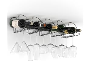 xympo Under Cabinet Wine Rack with Glass Hanger (Set of 5)