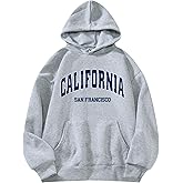 SHENHE Women's Slogan Letter Print Long Sleeve Hooded Sweatshirt Pullover Hoodie Tops