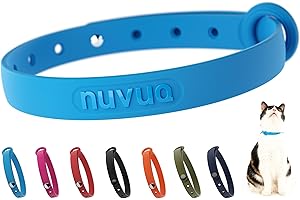 Breakaway Cat Collar - Soft, Comfortable, and Lightweight Safety Buckle Collar with ID Tag Ring for Outdoor Cats and Sensitive Skin Kittens by Nuvuq (6 ⅞" to 10 ¼", Blue)
