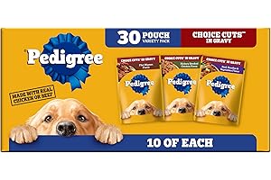 Pedigree Choice Cuts in Gravy Adult Soft Wet Dog Food Variety Pack, 3.5 oz. Pouches, 30-Count