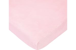 American Baby Company Heavenly Soft Chenille Fitted Pack N Play Playard Sheet 27" x 39", Warm and Cozy Chenille Pack and Play Sheet, Pink, for Boys and Girls, Fits Most Mini Crib Mattresses