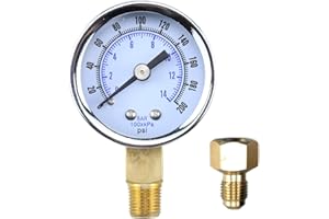 Irnyso Oil Burner Pump Test Kit ，Heater Pumps Test Gauge ，Pressure Gauge，Oil Burner Pumps Test Gauge 0-200 PSI Fits be Used for Beckett, Suntec, Webster Danfoss Fuel Pumps