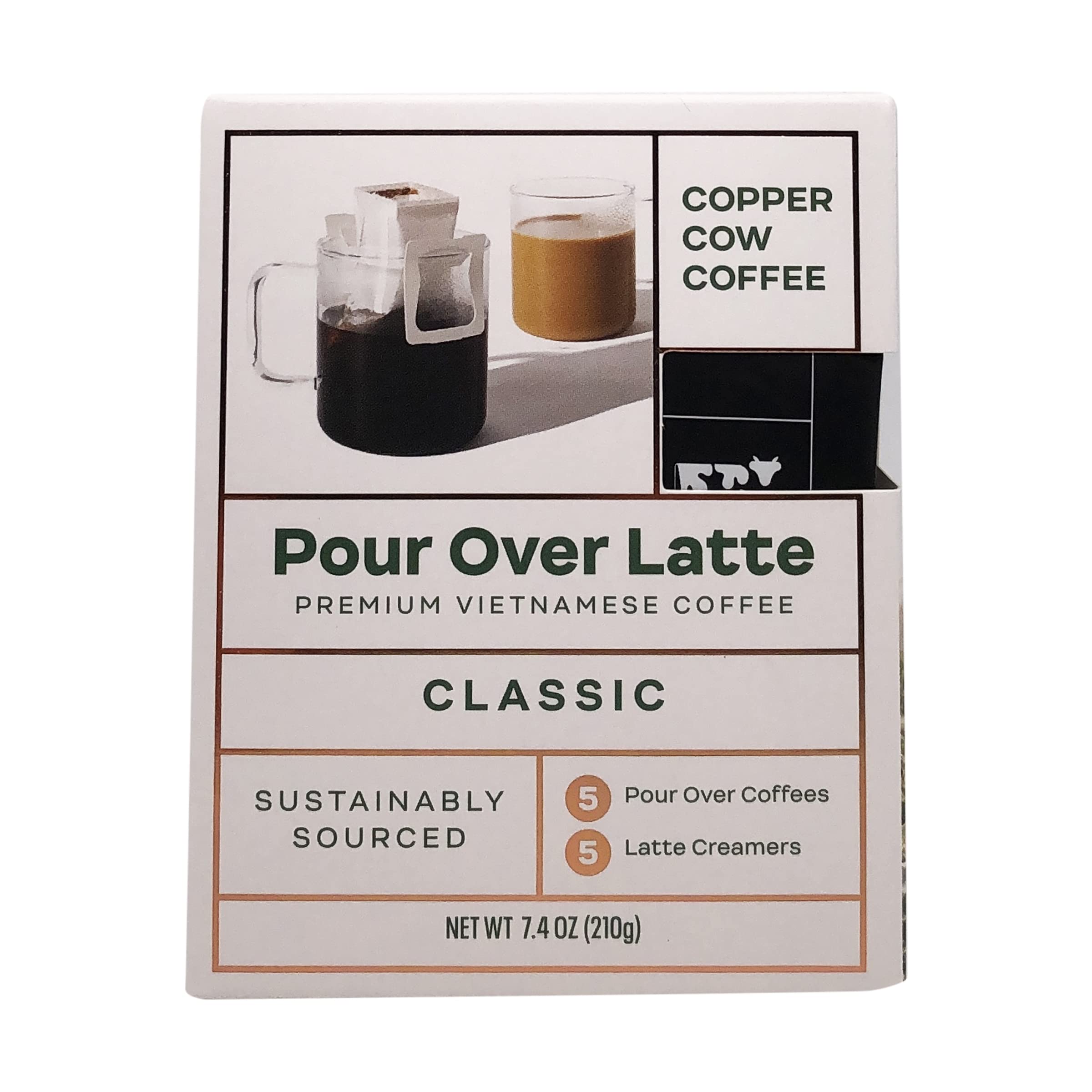 Photo 1 of Copper Cow Coffee, Pour Over Latte, 7.4 Ounce