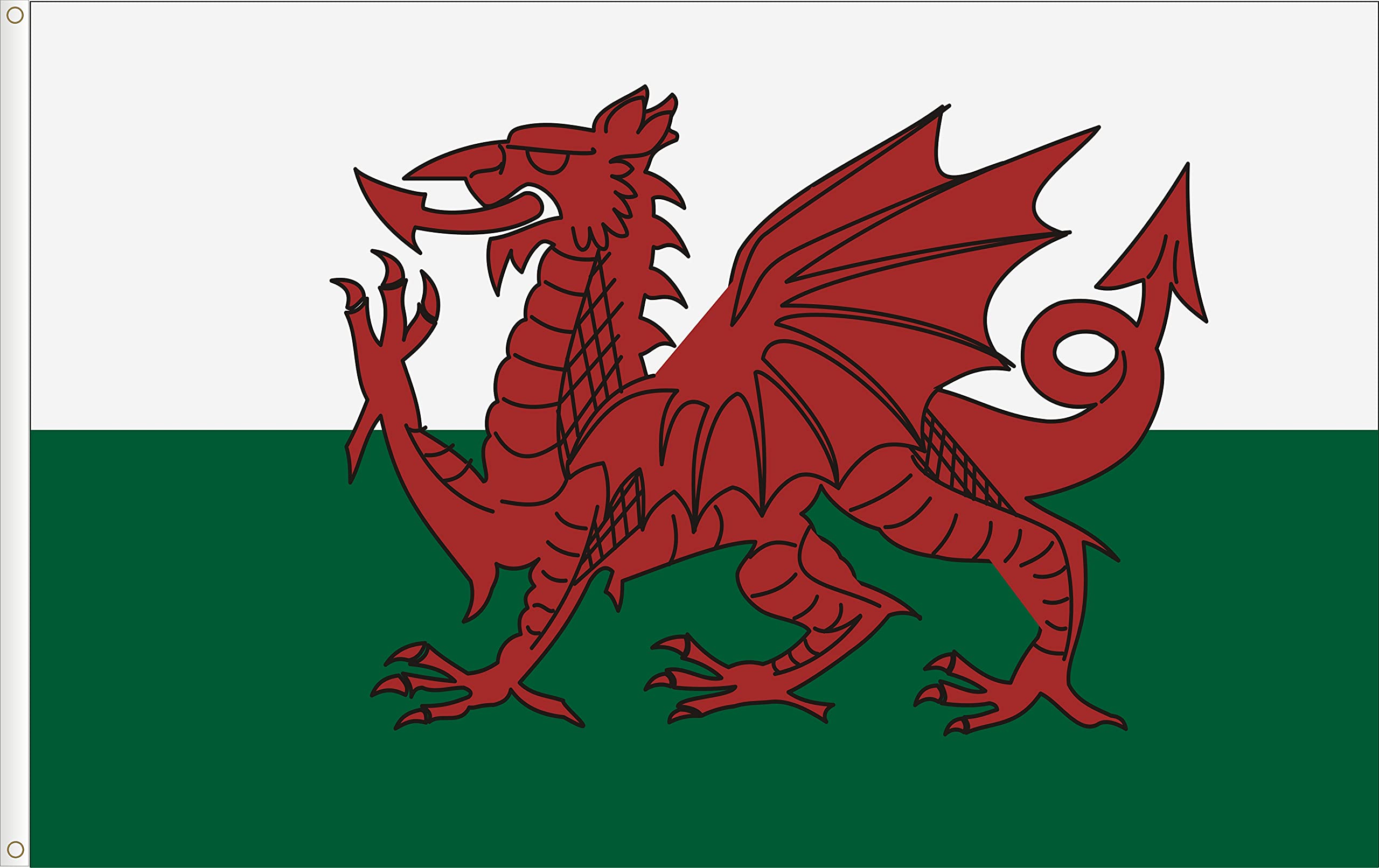 WALES FLAG. BANER CYMRU. Y DDRAIG GOCH. SATIN PREMIUM QUALITY.3X5´SIZE. 150X90 CM