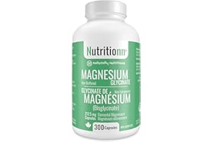 Magnesium Glycinate 212.5 mg Capsules (Elemental) from Non-Buffered Fully Chelated 100% Magnesium Bisglycinate - 300 Max-Capa