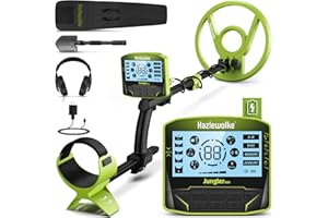 Hazlewolke Metal Detector for Adults, Rechargeable Battery for 20H Typical Use, 5 Professional Mode with Higher Accuracy 10” Waterproof Coil for Gold Detecting
