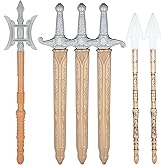 Medieval Weapons Set Fake Plastic Realistic for Warrior Costume Prop Accessories