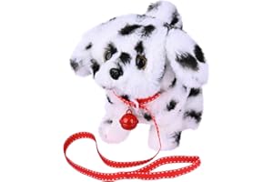 WorWoder Plush Teddy Toy Puppy Electronic Interactive Pet Dog - Walking, Barking, Tail Wagging, Stretching Companion Animal for Kids (Dalmatians)