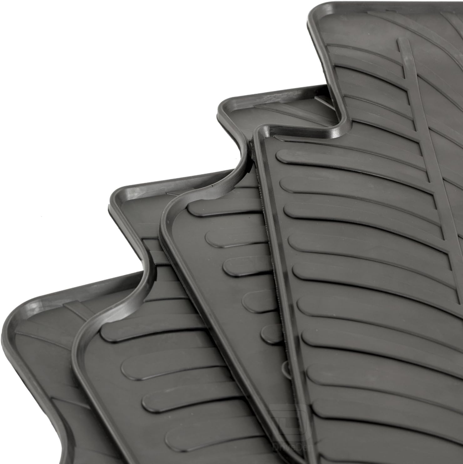 GledringGLED-0005 Custom Tailored Fit Black All Weather Rubber Car Floor Mats