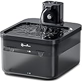 DownyPaws Cat Water Fountain Cordless, 84oz/2.5L Fursink Wireless Pet Water Fountains for Cats Indoor, Battery Operated Cat Drinking Fountain with Motion Sensor, Ultra Quiet Pump, BPA-Free, Black