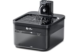 DownyPaws Cat Water Fountain Cordless, 84oz/2.5L Fursink Wireless Pet Water Fountains for Cats Indoor, Battery Operated Cat Drinking Fountain with Motion Sensor, Ultra Quiet Pump, BPA-Free, Black